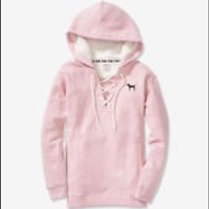Victoria’s Secret PINK Sherpa Lace-Up Hoodie